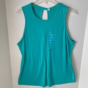 RBX Women's Size XL  Turquoise Sleeveless Tank Top with Back Cut out NWT